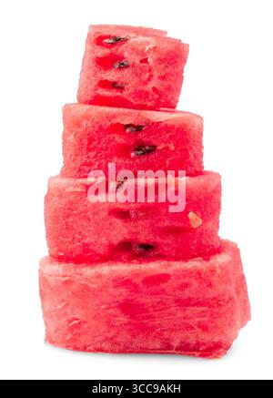 slices of watermelon isolated on white background. Stock Photo