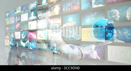 Multimedia Marketing with Cross Platform Technologies Art Stock Photo