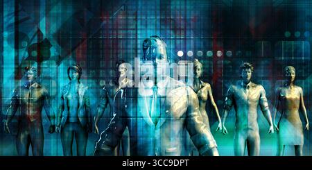 Hr Strategy Background With Artificial Intelligence Network Concept Stock Photo