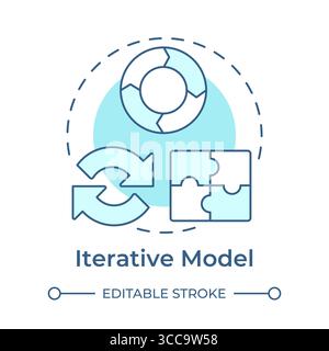 Iterative model soft blue concept icon Stock Vector