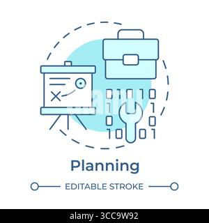 Planning soft blue concept icon Stock Vector