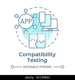 Compatibility testing soft blue concept icon Stock Vector