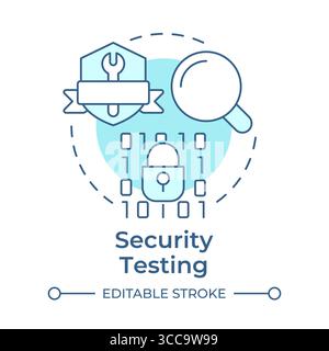 Security testing soft blue concept icon Stock Vector