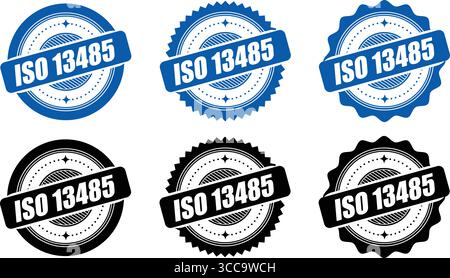 ISO 13485 Certification Badges – Vector Stamp for Medical Device Quality Standards Stock Vector