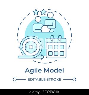 Agile model soft blue concept icon Stock Vector