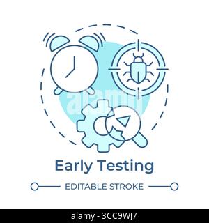 Early testing soft blue concept icon Stock Vector