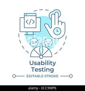 Usability testing soft blue concept icon Stock Vector