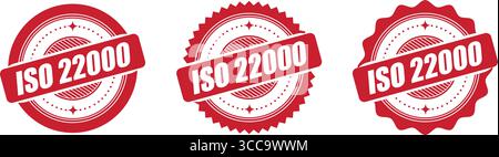 ISO 22000 Certification Stamp – Vector Seal and badge for Food Safety Standards Stock Vector