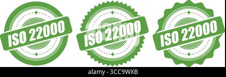 ISO 22000 Certification Stamp – Vector Seal and badge for Food Safety Standards Stock Vector