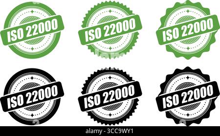 ISO 22000 Certification Stamp – Vector Seal and badge for Food Safety Standards Stock Vector