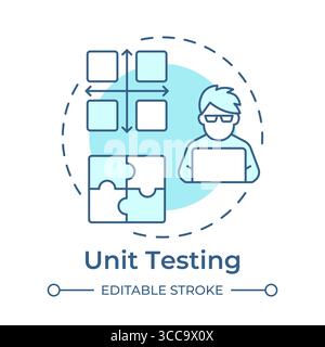 Unit testing soft blue concept icon Stock Vector