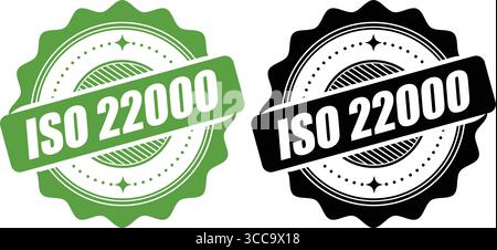 ISO 22000 Certification Stamp – Vector Seal and badge for Food Safety Standards Stock Vector