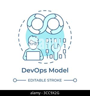 DevOps model soft blue concept icon Stock Vector
