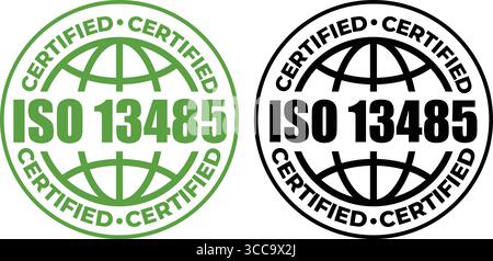 ISO 13485 Certification Badges – Vector Stamp for Medical Device Quality Standards Stock Vector