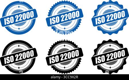 ISO 22000 Certification Stamp – Vector Seal and badge for Food Safety Standards Stock Vector