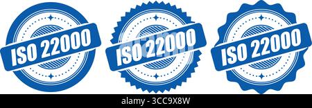 ISO 22000 Certification Stamp – Vector Seal and badge for Food Safety Standards Stock Vector