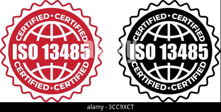 ISO 13485 Certification Badges – Vector Stamp for Medical Device Quality Standards Stock Vector