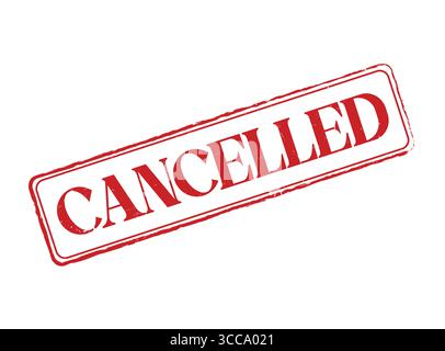 A Cancelled Rubber Stamp Seal with an Outline and Text Stock Vector