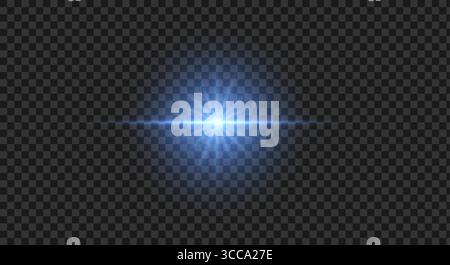 Blue light flash with soft glow in abstract vector style isolated on dark or transparent background perfect for energy design and modern digital inter Stock Vector