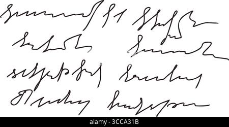 Unreadable Text Message Handwritten Unreadable ink stroke, doodle illegible fictional language ...