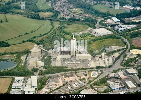 The famous Rugby Cement works at Rugby, West Midlands, Central England, UK Stock Photo