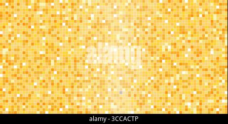 Disco golden mosaic. Background foil metallic texture. Mirror party mosaic gray shiny sparkle, glam pattern texture. Gold night club retro wall floor. Vector illustration Stock Vector