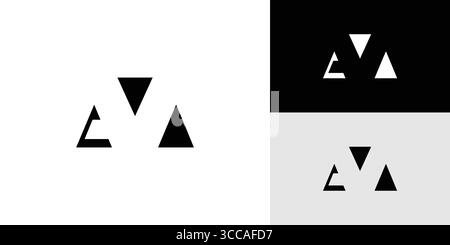 Bold  and Unique letter AM initials logo design Stock Vector