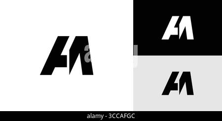 Modern and Unique letter AM initials logo design Stock Vector