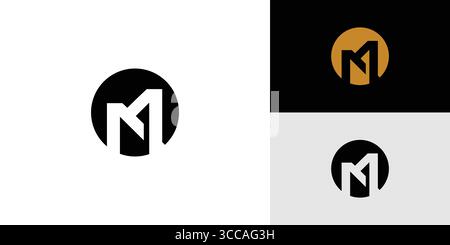 Strong and Unique letter M initials logo design Stock Vector