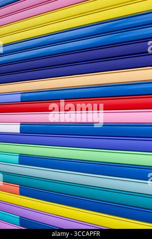 Close up of a multi colored iron curtain Stock Photo