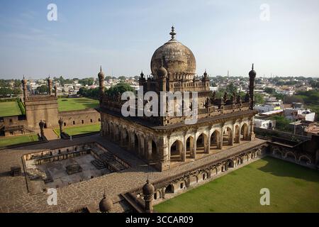 Aerial view of the majestic Ibrahim Rouza complex with its intricate ...