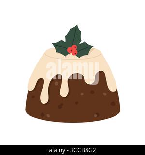 traditional Christmas pudding icon - vector illustration Stock Vector