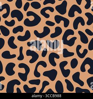 seamless pattern of leopard skin texture, can be used in fashion design, for wallpaper, upholstery, and decorative interior accents- vector illustrati Stock Vector