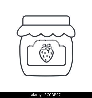 homemade jam jar icon - vector illustration Stock Vector