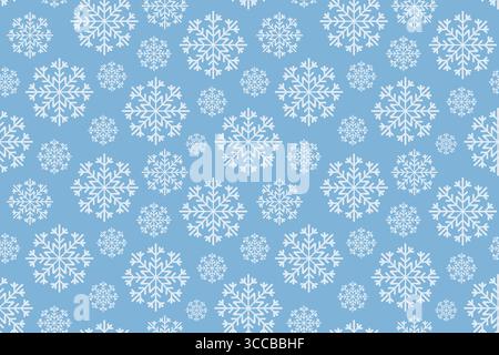 winter, christmas snowflakes seamless pattern; perfect for holiday-themed projects like wrapping paper, holiday cards, or digital backgrounds - vector Stock Vector