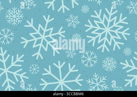winter, christmas snowflakes seamless pattern; perfect for holiday-themed projects like wrapping paper, holiday cards, or digital backgrounds - vector Stock Vector