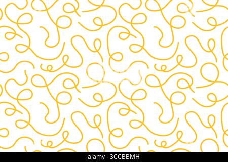 cooked spaghetti pasta seamless pattern- vector illustration Stock Vector