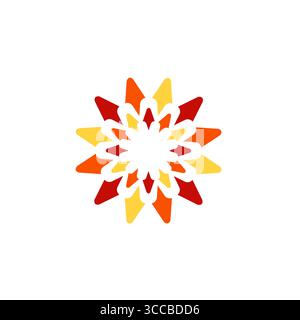 sun flower logo symbol icon, sun with flower shape logo symbol icon vector design concept illustration Stock Vector