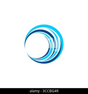 circle wave logo, sphere blue waves symbol icon vector design Stock Vector