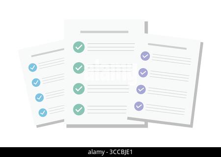 Checkmark icon set Vector illustration in flat style Stock Vector