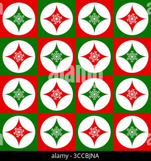 Christmas Geometric Mid Mod Seamless Pattern Stock Vector