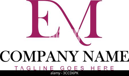 Professional EM Logo Design – Customizable Corporate Branding Template Stock Vector
