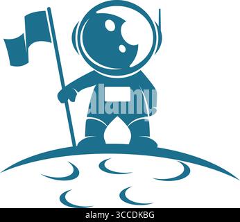 Astronaut logo icon design illustration Stock Vector