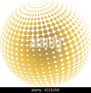 Contemporary set of halftone rounded 3d figures. Stock Vector