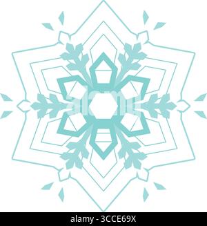 Icy blue snowflake design. Vector Stock Vector
