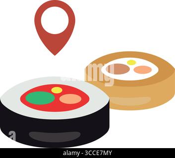 Sushi location icon. Vector Stock Vector