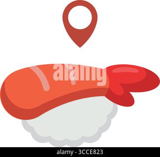 Nigiri sushi locator icon. Vector Stock Vector