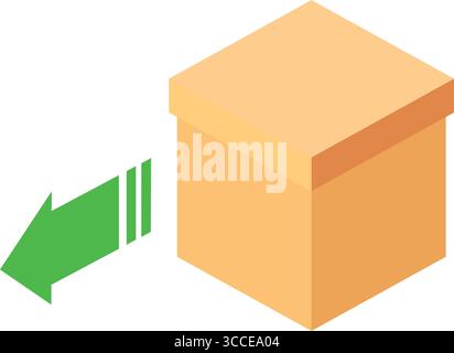 Package with green arrow. Vector Stock Vector