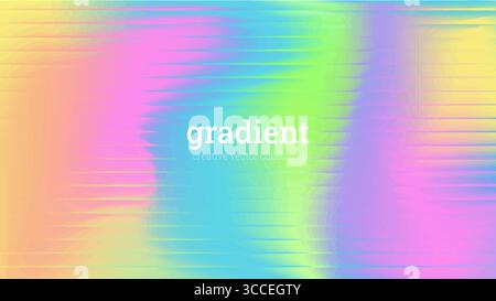 Holographic ribbed fractal glass texture. Modern gradient pattern in pink, blue and purple tones. Frosted acrylic surface for doors, windows and roofs Stock Vector