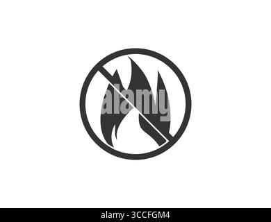 No fire allowed, fireproof icon. Vector illustration. Stock Vector